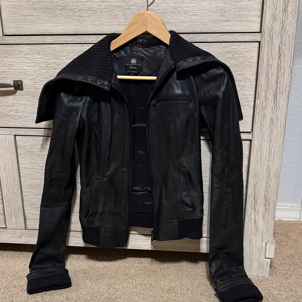 Rock & Republic Black Leather Outerwear